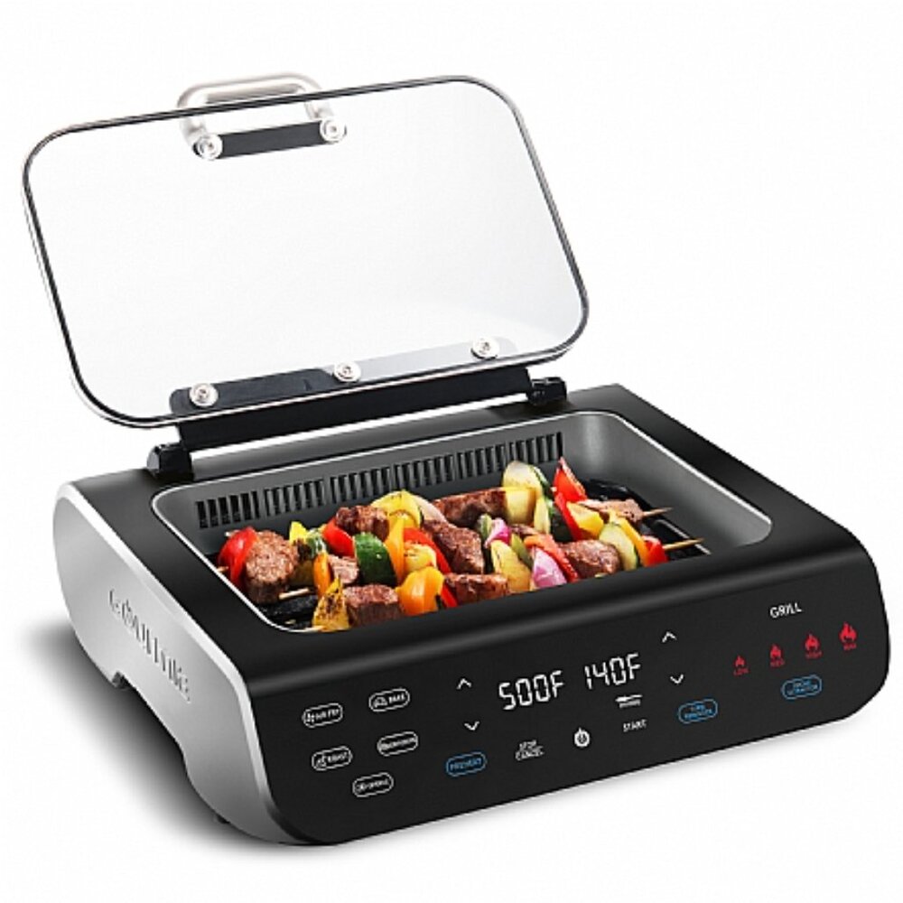 Gourmia FoodStation™ Smokeless Grill + Air Fryer with with Smoke Extracting Tech